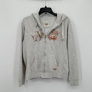 Australia Pacific Creations‎ Hoodie Sweatshirt Womens M Gray Y2K Streetwear